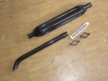 Traktor Auspuff Schalldämpfer Schlepper 45mm innen Schlepper Emaille Schwarz neu UTB + Fiat