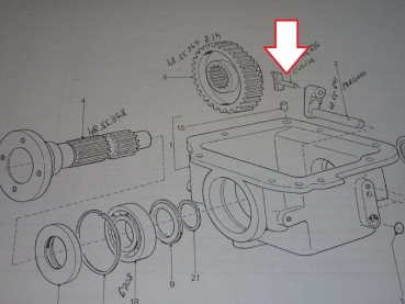 Schalt Kulisse im Allradgetriebe UTB 550 643 DTC Fiat 500 DT