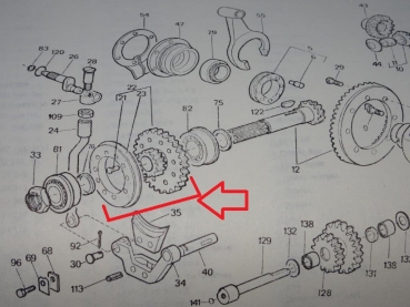 Zahnrad Allrad im Differenzial mit Nut für Bremsklotz UTB Fiat 45/18