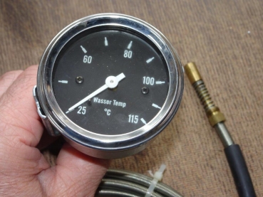 Fernthermometer Temperaturanzeige 2,5 meter Länge mit Beleuchtung Wasser Temperatur schwarz