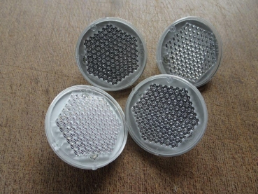 4x Rückstrahler Groß Reflektor Strahler vorne Weiß Rund DDR 85 mm Prüfzeichen