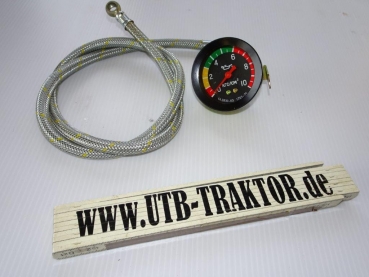 Öldruckmanometer + Leitung Traktor RS09 80cm,  mit Ringöse 10mm