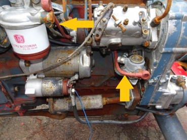 Dieselleitung TIH SV UTB 445 + Fiat mit 3 Zylinder Motor (400, 420,450... )