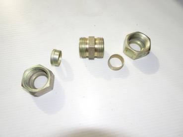 Hydraulik Verschraubung TIH 445 Gewinde M27x2 + M27x2 + 2x Mutter