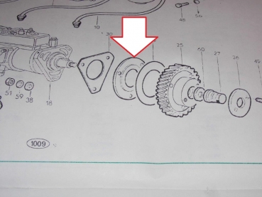 Scheibe vor der Einspritzpumpe TIH UTB Fiat