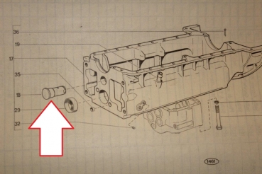 Bolzen vorn in der Ölwanne für Antrieb Zahnrad Schwingungsdämpfer UTB 550 640 + Fiat