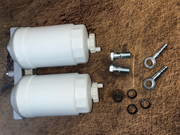 Dieselfilter Batterie Doppelfilter Traktor Fiat 90 Serie New Holland + 2x Tülle mit 10mm