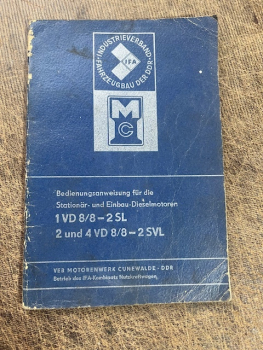 Betriebsanleitung Dieselmotor 1VD8/8-2SL / 2+4VD8/8-2SVL bedienungsanleitung