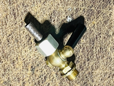 Oldtimer Messing Benzinhahn Ablasshahn Wasser Messinghahn 1/4 Zoll + M14x1,5