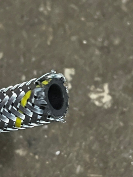 Dieselleitung mit Metallgeflecht  mit Ringöse  TIH 445 vom Dieselhahn zur Handpumpe