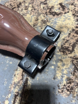 Auspuff lang für TIH + UTB + Fiat Emaille braun 120 cm 2. Wahl