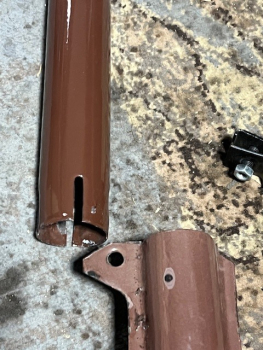 Auspuff lang für TIH + UTB + Fiat Emaille braun 120 cm 2. Wahl