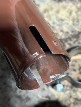 Auspuff lang für TIH + UTB + Fiat Emaille braun 120 cm 2. Wahl