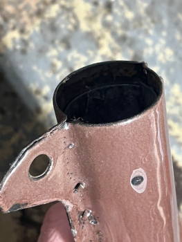 Auspuff lang für TIH + UTB + Fiat Emaille braun 120 cm 2. Wahl