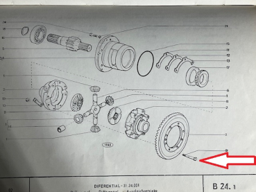 Bolzen / Schraube für Differenzial in der Hinterschse UTB 650 651 650M 651M