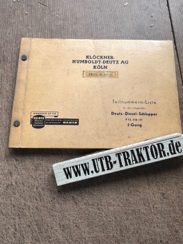 Klöckner Humboldt-Deutz AG Original Ersatzteil-Preisliste Deutz-Diesel-Schlepper F1L514/51 5 Gang