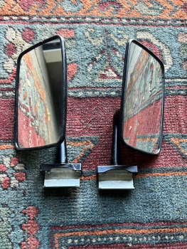 2x Original Spiegel für IFA Trabant 601 Wartburg P70 Simson Duo Rückspiegel Außenspiegel schwarz aus DDR Lagerbestand