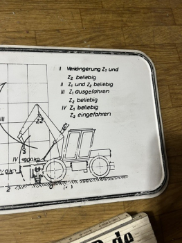 Blechschild für TIH 445 oder T159 Tragfähigkeit Lastdiagramm