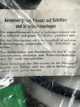Mikrotaster aus DDR Bestand VEB Robotron Elektroschaltgeräte MSI 380V 16A
