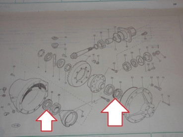 Mutter groß im Differenzial Vorderachse UTB Fiat DT Modelle Allrad Vorderachse