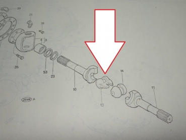 Gelenkstück innen in der Allrad Vorderachse UTB Fiat DT Modelle
