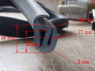 Scheibengummi Kabine UTB  U550 und U 445  1 meter