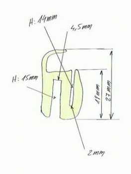Scheibengummi Kabine UTB  U550 und U 445  1 meter
