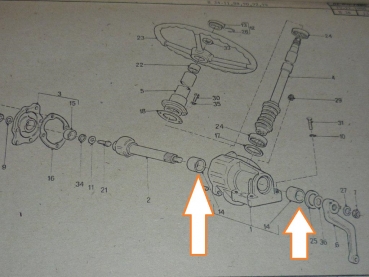 Buchse breit für Lenkwelle im Lenkgetriebe TIH UTB