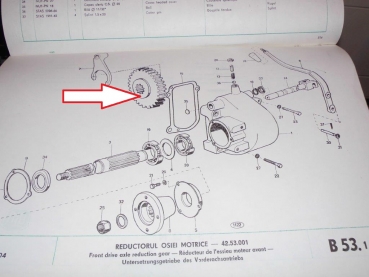 Zahnrad mit Nut im Allrad Getriebe UTB Fiat DT - 34