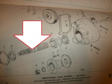 Welle kurz im Allradgetriebe DT Fiat UTB