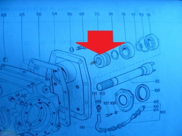 Schaltmuffe Schiebestück f. Hydraulikpumpe TIH vorn