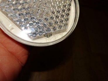 4x Rückstrahler Groß Reflektor Strahler vorne Weiß Rund DDR 85 mm Prüfzeichen