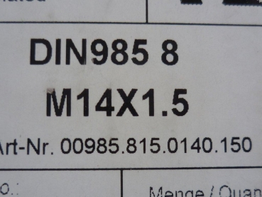 Mutter M14x1,5 selbstsichernd TIH UTB