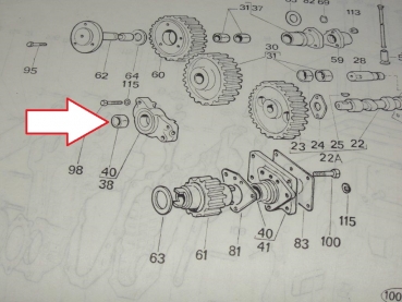 Buchse vorn im Motor Antrieb Hydraulikpumpe UTB Fiat TIH New Holland