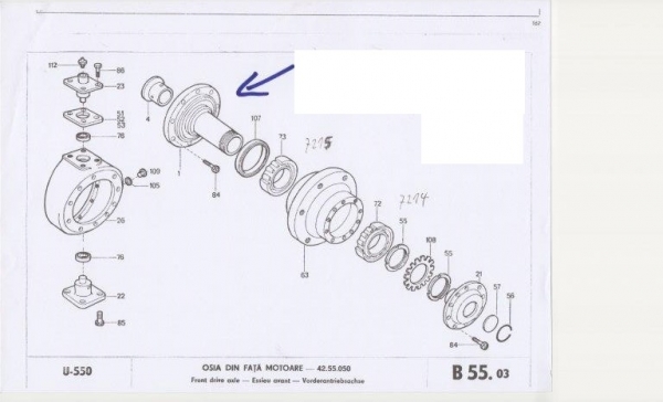 Flansch in der Vorderachse Allrad UTB Fiat