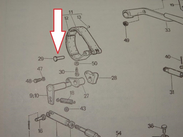 Bolzen für Bremsband im UTB TIH Fiat 450 480 550 640 55.46 ....