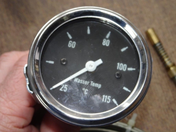 Fernthermometer Temperaturanzeige 2,5 meter Länge mit Beleuchtung Wasser Temperatur schwarz