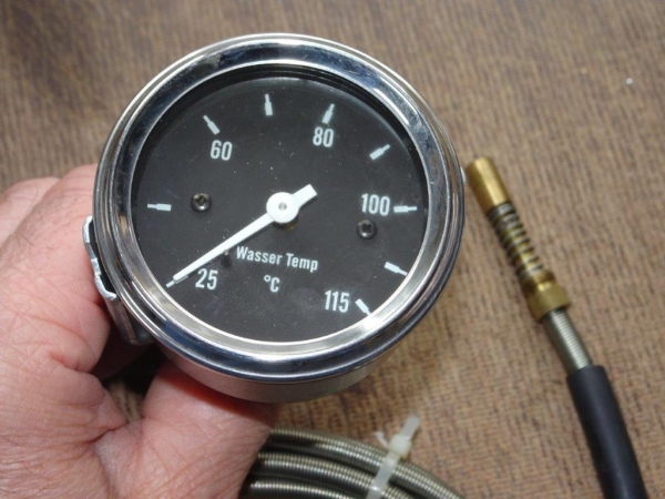 Fernthermometer Temperaturanzeige 2,5 meter Länge mit Beleuchtung Wasser Temperatur schwarz