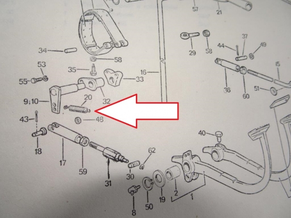 Feder für Bremse Bremsgestänge UTB + Fiat 450 460 470 480 840 ...