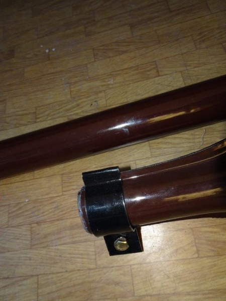 Auspuff lang  für TIH + UTB + Fiat Emaille braun 120 cm