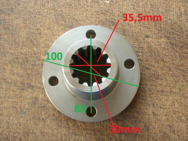 Flansch für Kardanwelle an der Vorderachse UTB + Fiat Allrad DT z.B. R450DT 400DT 450DT 550DT ...