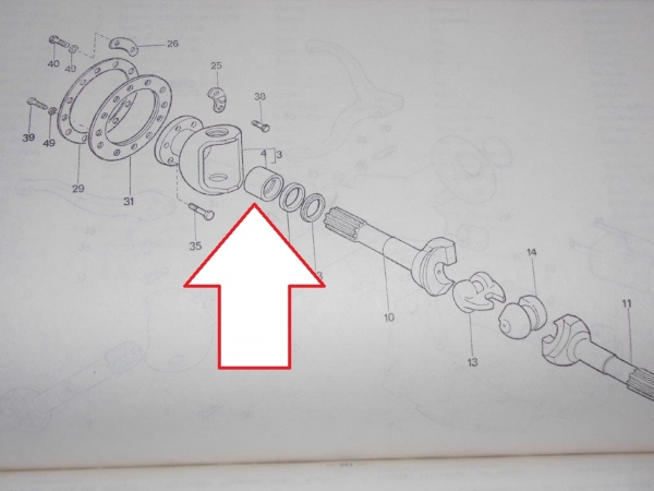 Buchse Antriebswelle Vorderachse UTB DT + Fiat DT Allrad Traktor 415DT 450DT 550DT 640DT...