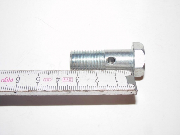 Hohlschraube lang für Würfel von der Öldruckanzeige Fiat