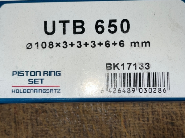 1 Satz Kolbenringe UTB 650 651 Durchmesser 108mm