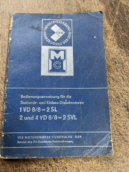 Betriebsanleitung Dieselmotor 1VD8/8-2SL / 2+4VD8/8-2SVL bedienungsanleitung