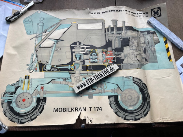 Poster Plakat IFA DDR Kran T174 Fortschritt VEB Weimar Kombinat Landmaschinen