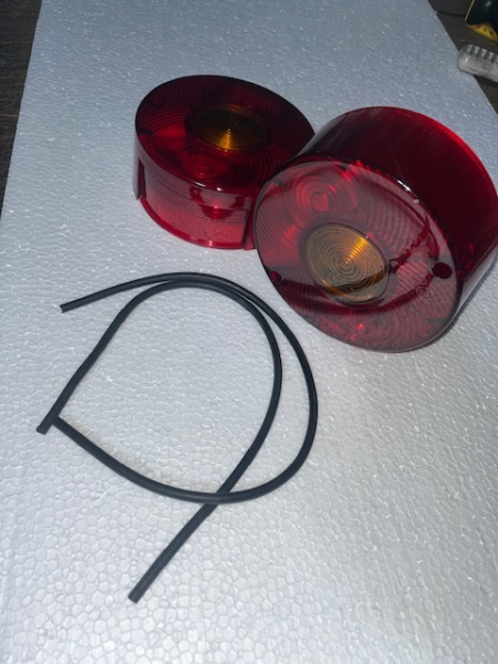 Rücklicht Kappen für DDR HTS Anhänger IFA Rücklichtglas Rund Rückleuchte ZT RS09 GT124 +  2x Gummidichtung