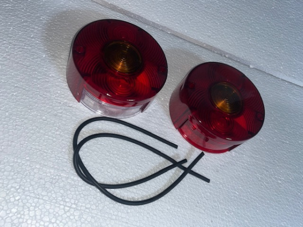 Rücklicht Kappen für DDR HTS Anhänger IFA Rücklichtglas Rund Rückleuchte ZT RS09 GT124 +  2x Gummidichtung