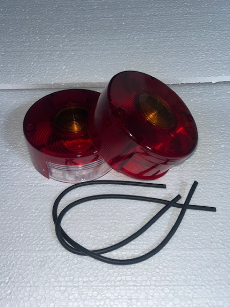 Rücklicht Kappen für DDR HTS Anhänger IFA Rücklichtglas Rund Rückleuchte ZT RS09 GT124 +  2x Gummidichtung