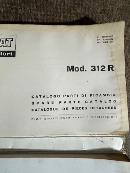 Ersatzteilkatalog Fiat Trattori 312 R original